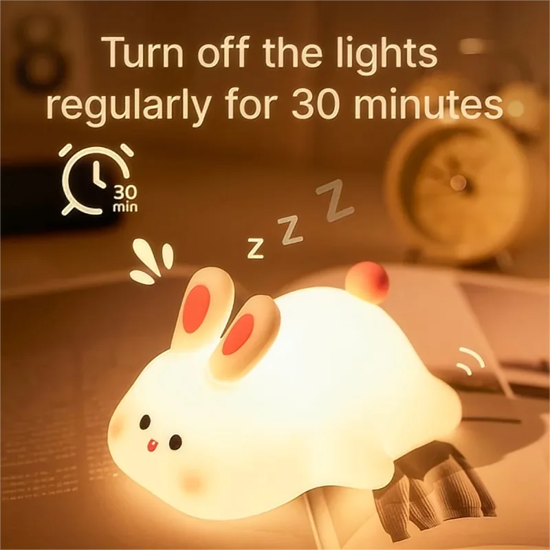 Luz Noturna de Silicone Recarga USB - Animais Encantadores Coelho / Meu Luxo