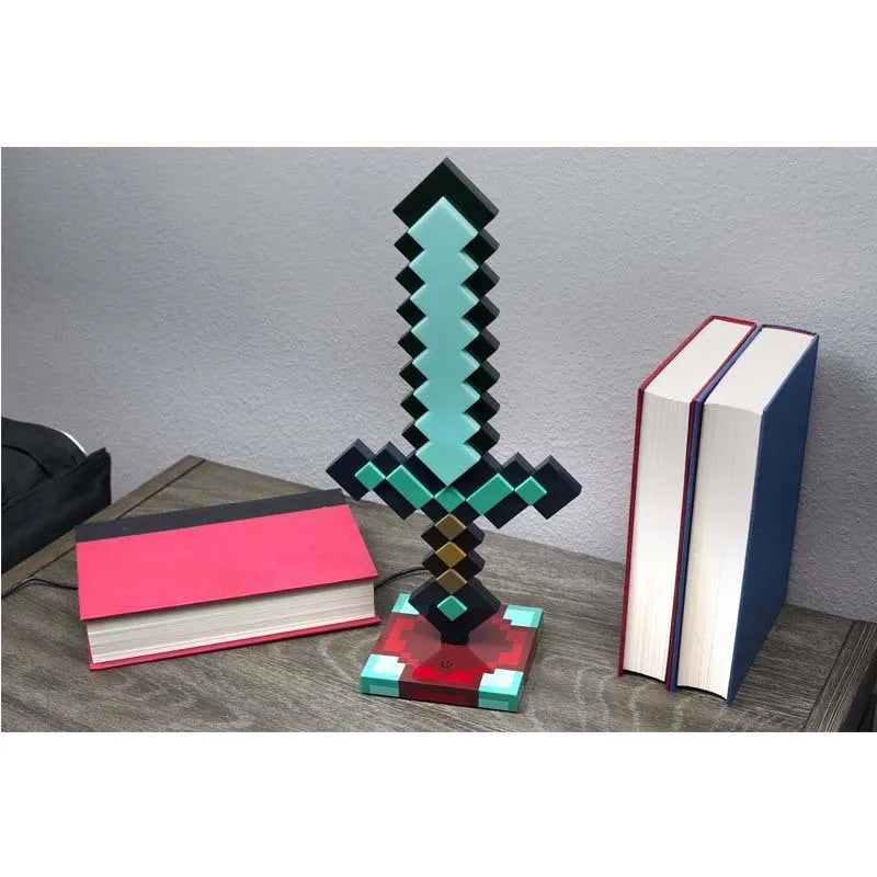 2025 Minecraft Espada de Diamante Colorida LED Luz Noturna Meu Mundo Destacável Bedlight Respiração Luz Produto Popular Brinquedo Luminoso