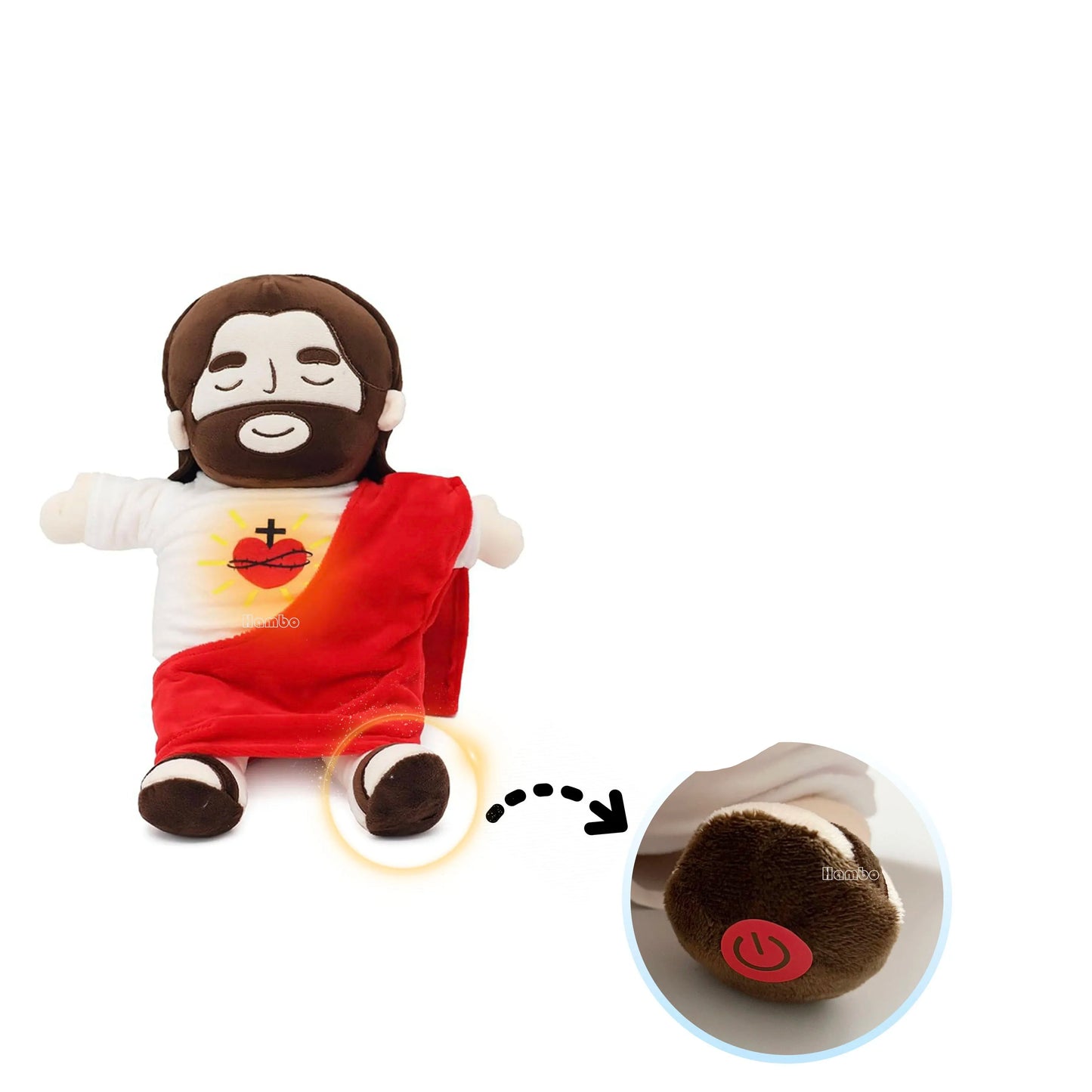 Boneco Jesus de Pelúcia Que Respira / Meu Luxo