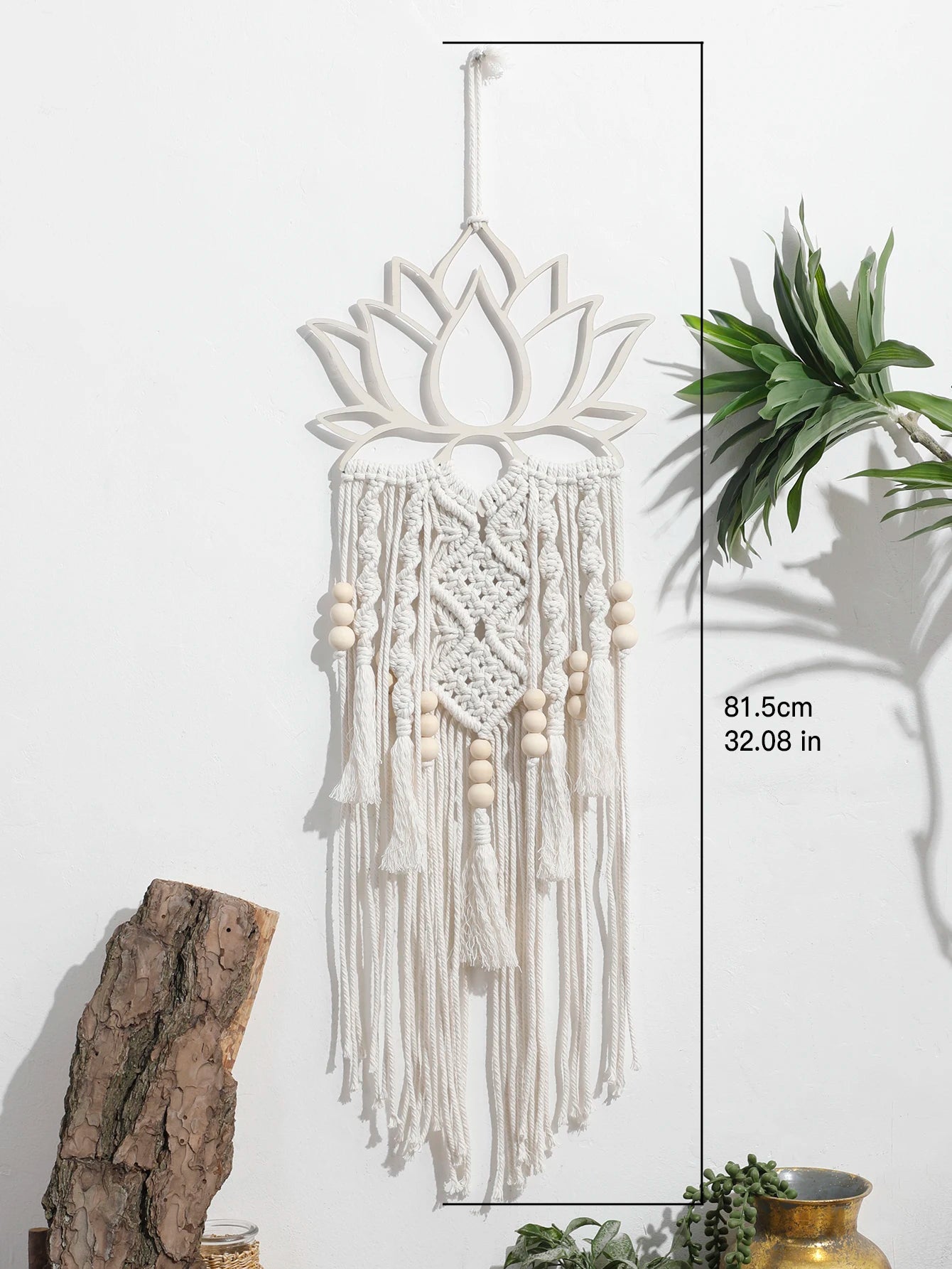 Lotus macrame parede pendurado boho macrame sonho apanhador grande artesanato ornamento para dormitório casa quarto apartamento decoração presente