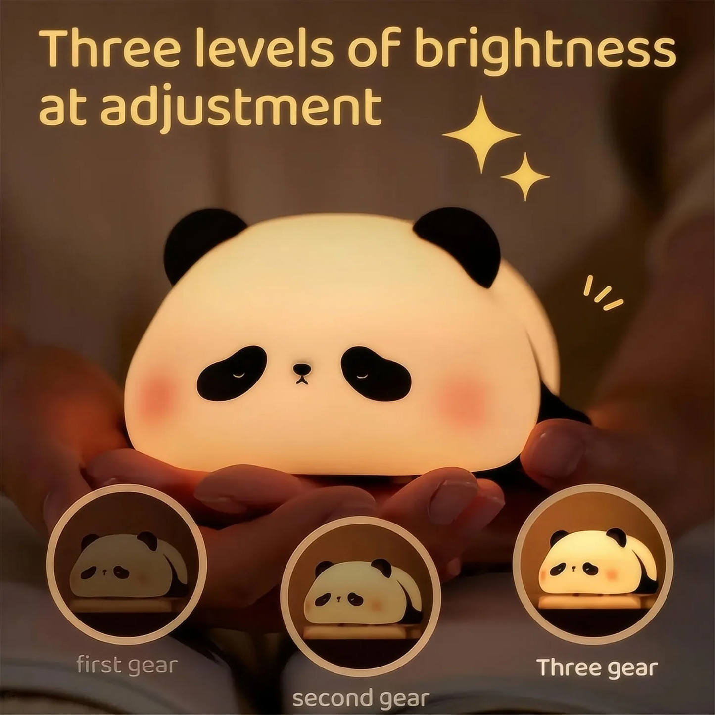 Luz Noturna de Silicone Recarga USB - Animais Encantadores Panda / Meu Luxo