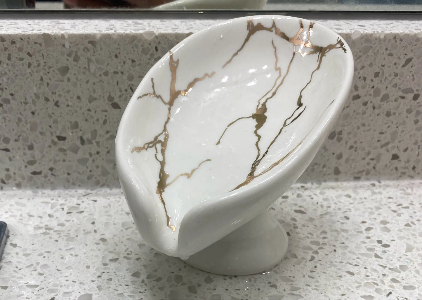 Saboneteira de Cerâmica Branca - Meu Luxo