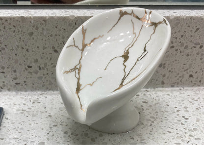 Saboneteira de Cerâmica Branca - Meu Luxo