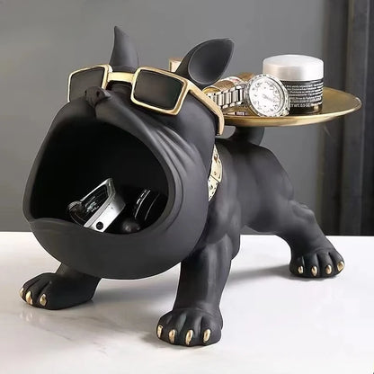 Estatueta Bulldog Luxuosa Preta / Meu Luxo