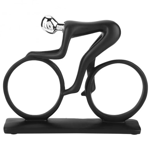 Estátua de Ciclista Abstrata Prata - Meu luxo