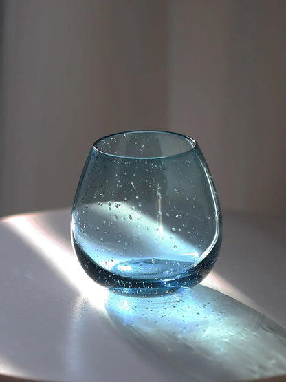 Copo de Cristal Florence Azul - Elegância Artesanal