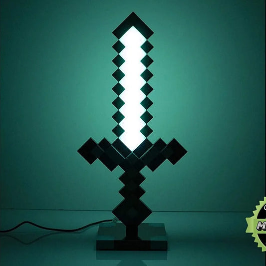2025 Minecraft Espada de Diamante Colorida LED Luz Noturna Meu Mundo Destacável Bedlight Respiração Luz Produto Popular Brinquedo Luminoso