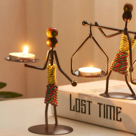 Castiçal de Ferro Artesanal - Elegância Vintage / Meu Luxo