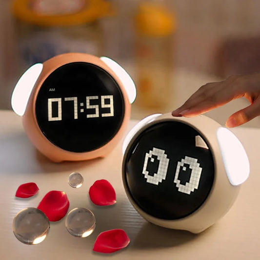 Despertador infantil relógio de mesa de emoção digital com luz bonito dos desenhos animados despertador para crianças