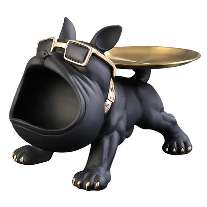 Estatueta Bulldog Luxuosa Preta / Meu Luxo