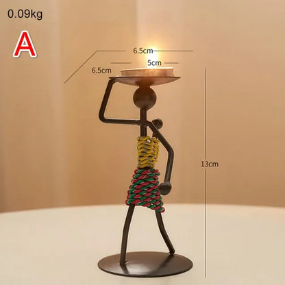 Handmade ferro castiçal, castiçal de metal vintage, artesanato criativo, suporte forjado em miniatura, decoração da sala de estar / Castiçal de Ferro Artesanal - Elegância Vintage / Meu Luxo