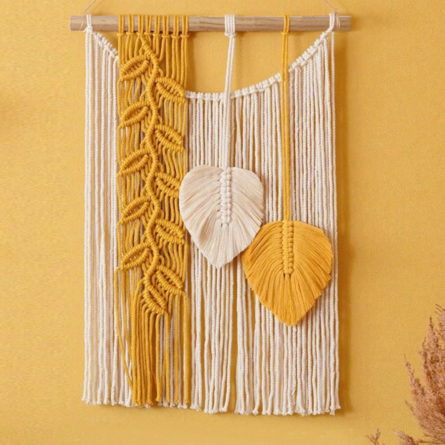 Macramê Painel de Parede  Amarelo - Meu Luxo