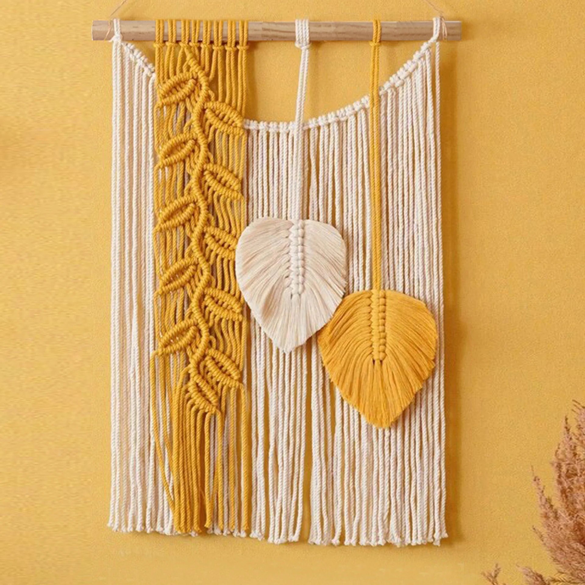 Macramê Painel de Parede  Amarelo - Meu Luxo