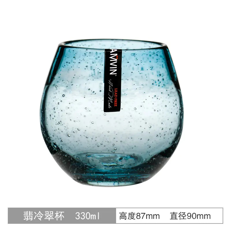 Copo de Cristal Florence Azul - Elegância Artesanal