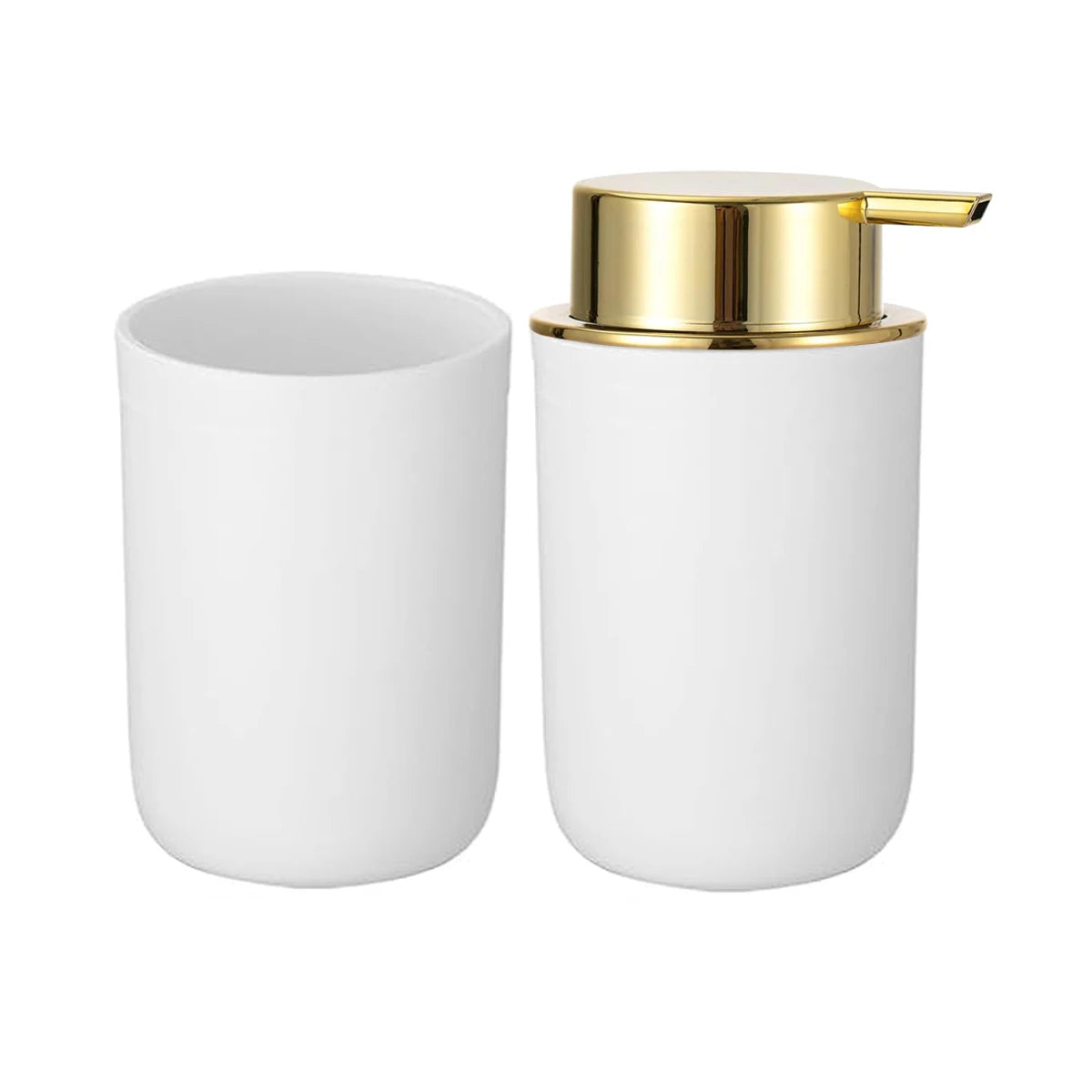 Dispensador de Sabonete Líquido e Copo Branco  - Meu Luxo