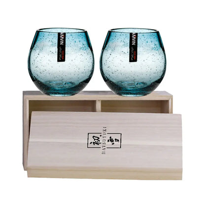 Copo de Cristal Florence Azul - Elegância Artesanal
