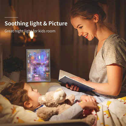 Quadro Cidade Noturna Luz de Led - meu Luxo