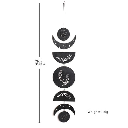 Parede de madeira pendurado fase da lua guirlanda decoração da parede pendurado ornamentos ramadan decoração boho casa para berçário ornamento presente