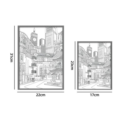 Quadro Cidade Noturna Luz de Led - meu Luxo
