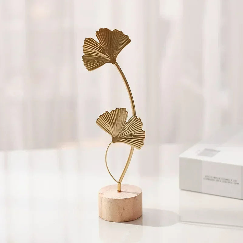 Escultura Metalizada Folhas