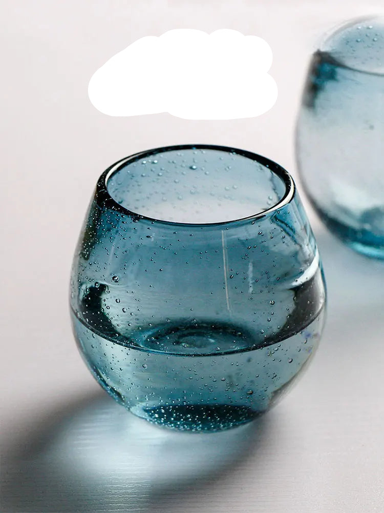 Copo de Cristal Florence Azul - Elegância Artesanal