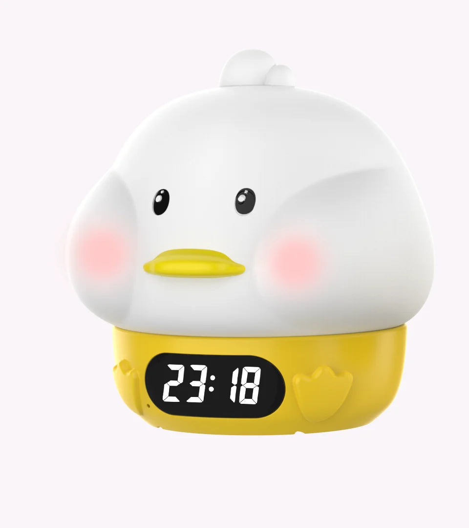 Despertador digital para crianças, coelho bonito, luz noturna, mesa eletrônica, temporizador, mesa de cabeceira, decoração do quarto pequeno / Meu Luxo