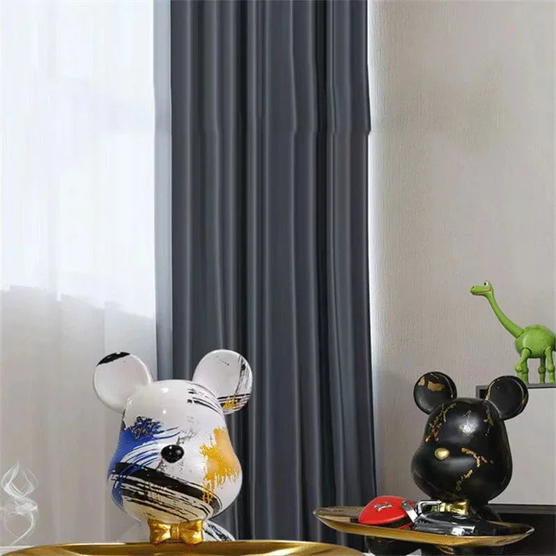 Estatueta Decorativa de Urso Graffiti com Bandeja Luxuosa / Meu Luxo