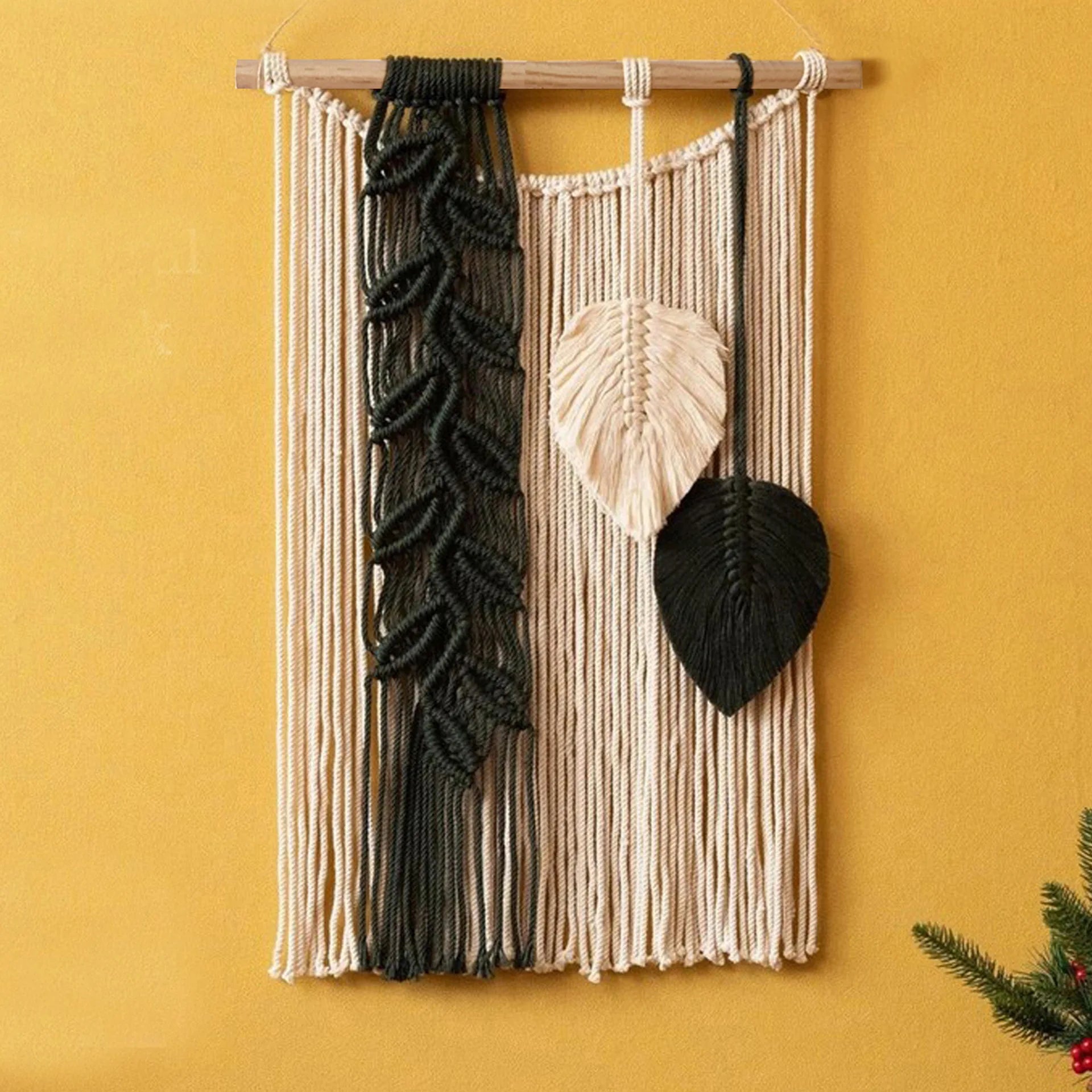 Macramê Painel de Parede Preto  - Meu Luxo
